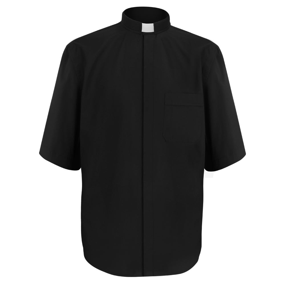 Black Short Sleeve Clergy Shirt