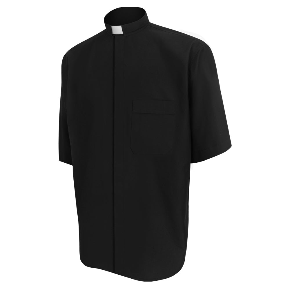 Black Short Sleeve Clergy Shirt