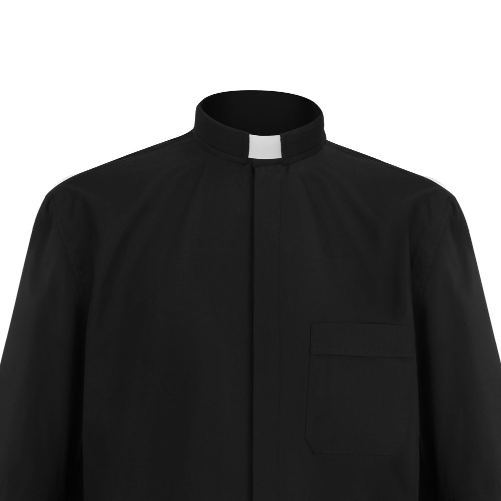 Black Short Sleeve Clergy Shirt