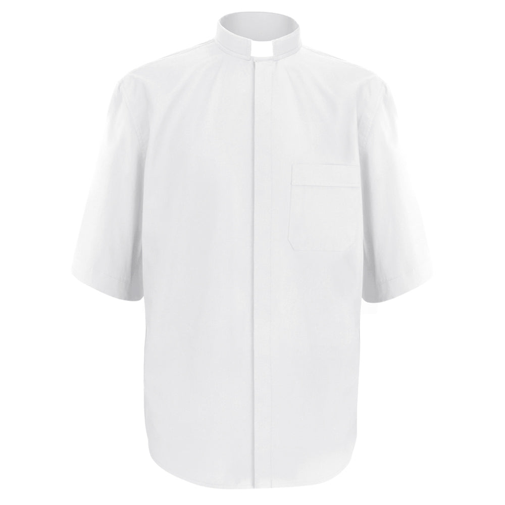 White Short Sleeve Clergy Shirt