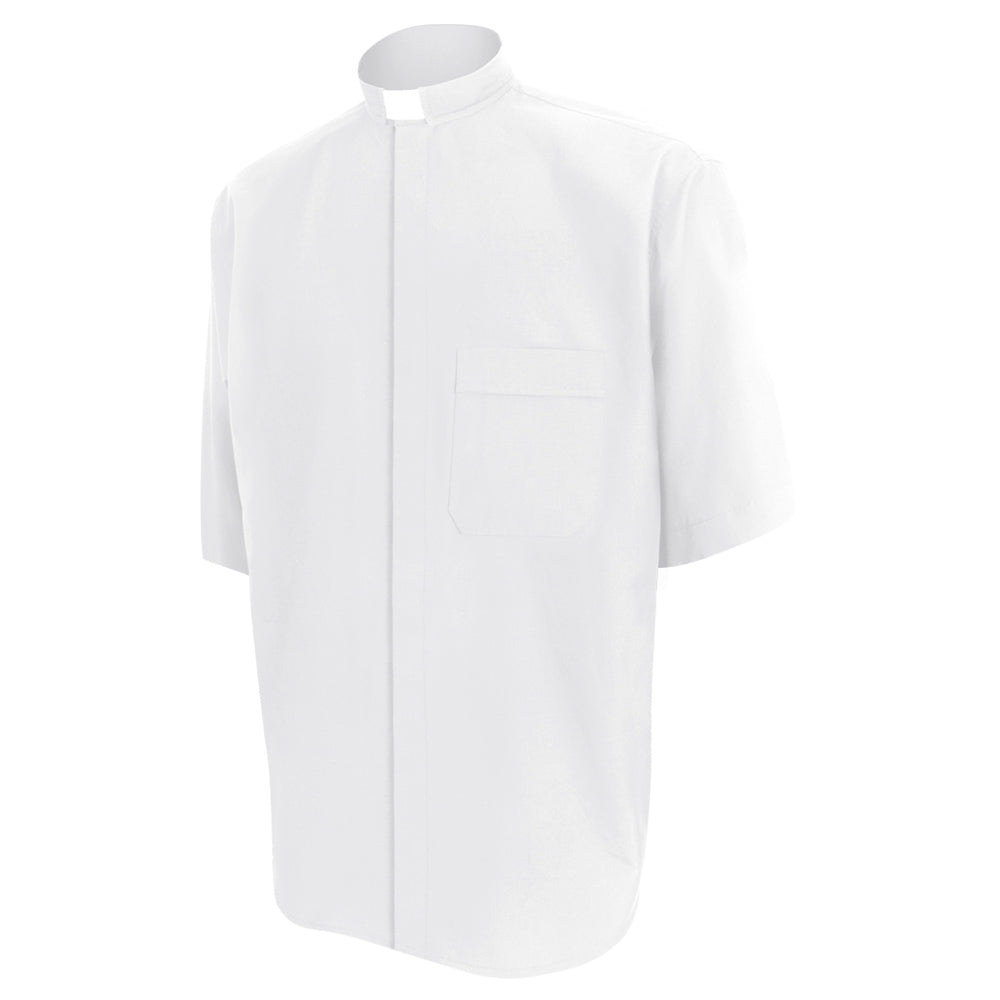 White Short Sleeve Clergy Shirt