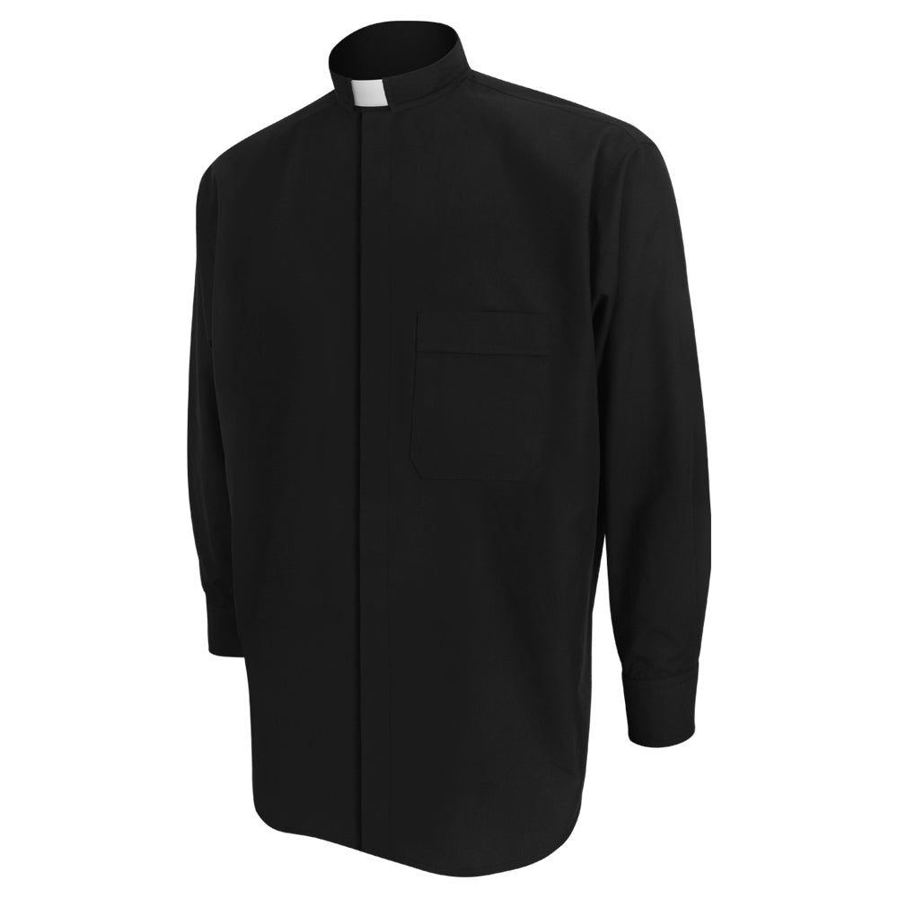 Black Long Sleeve Clergy Shirt