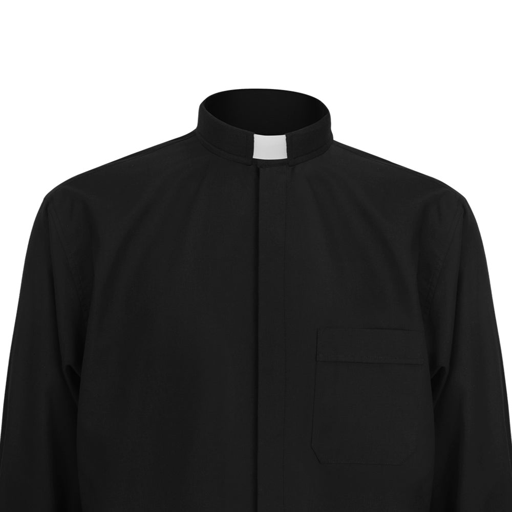 Black Long Sleeve Clergy Shirt