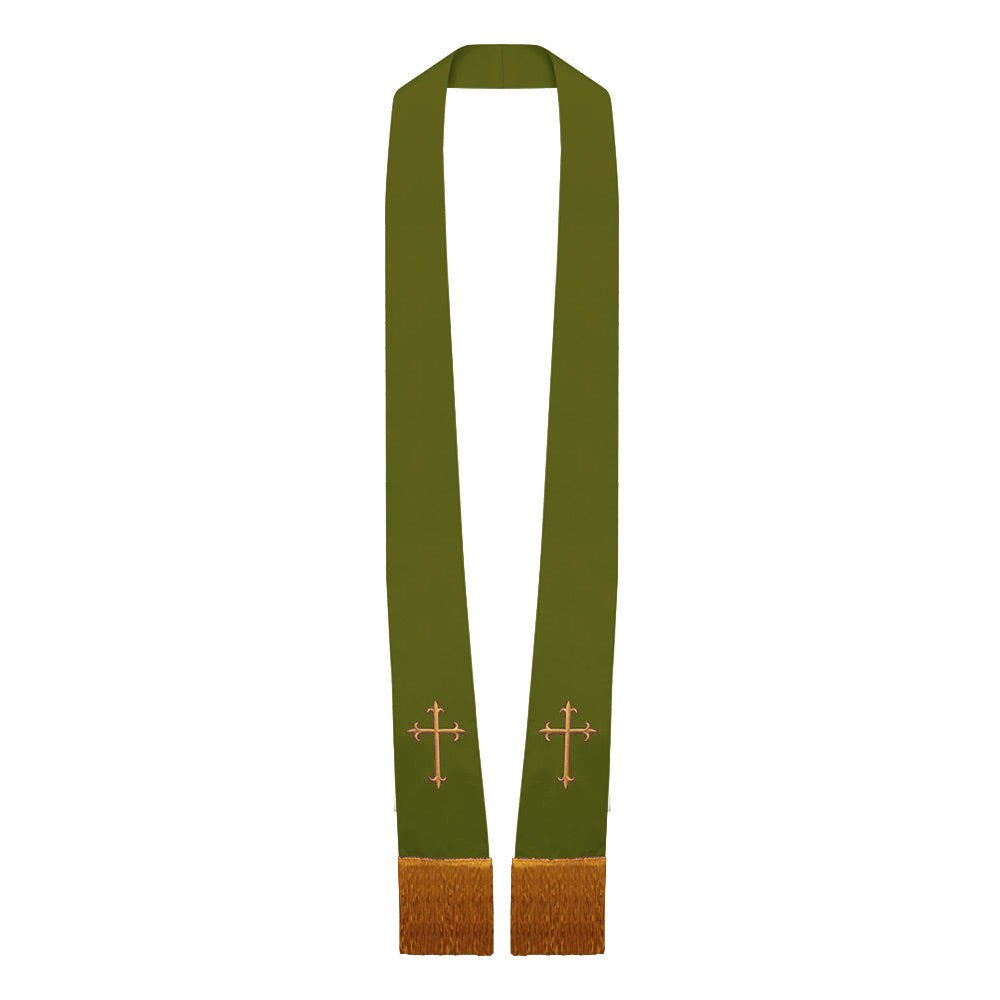 Olive Green Satin Pulpit Stole