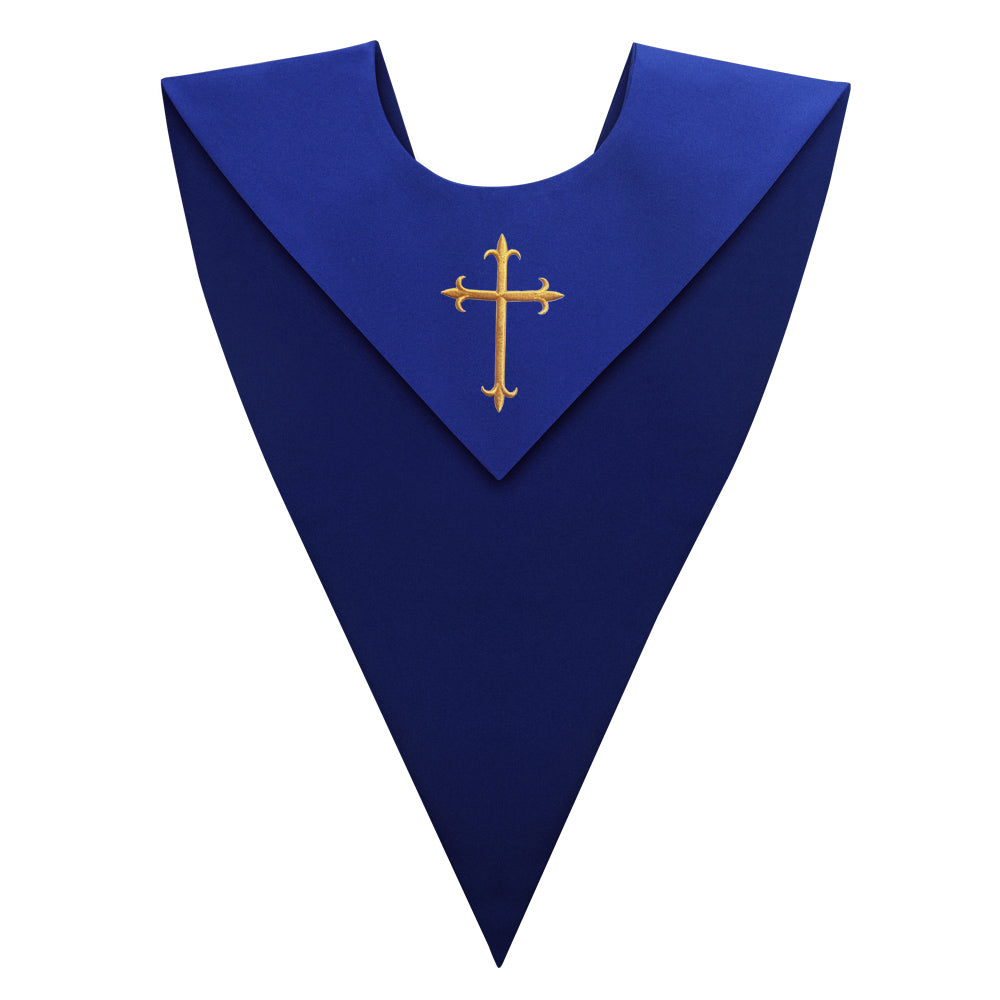 Royal Blue V-Neck Choir Stole