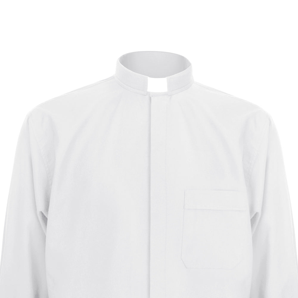 White Long Sleeve Clergy Shirt