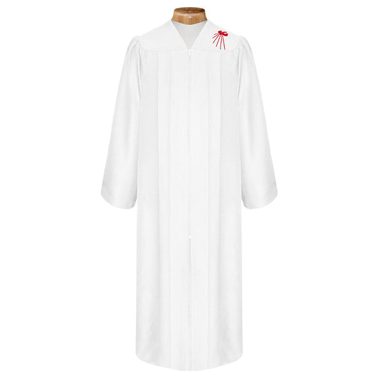 White Confirmation Robe With Dove