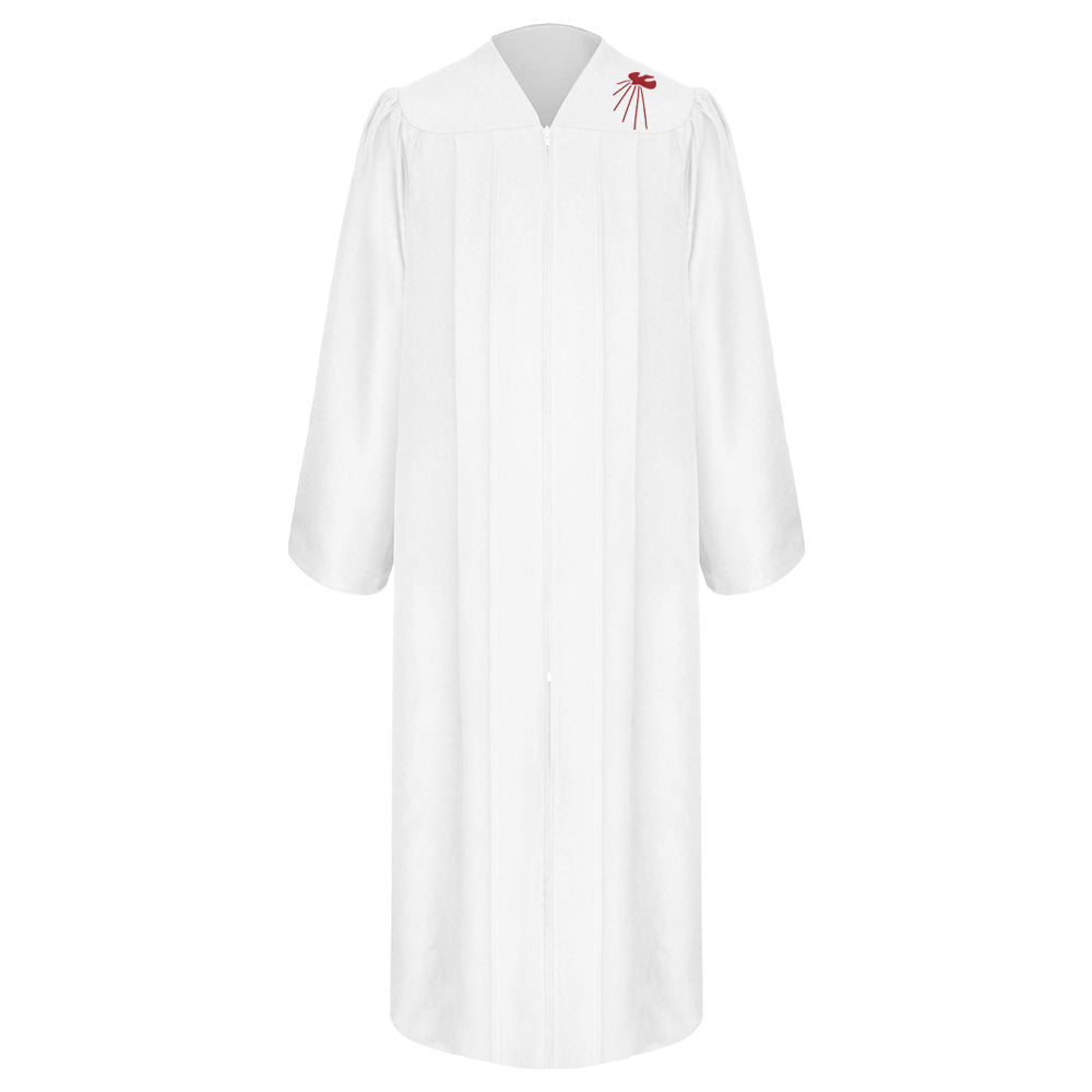 White Confirmation Robe With Dove