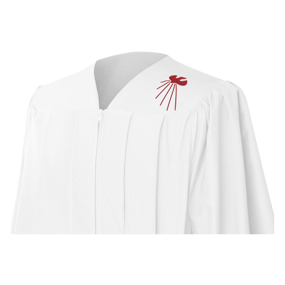 White Confirmation Robe With Dove